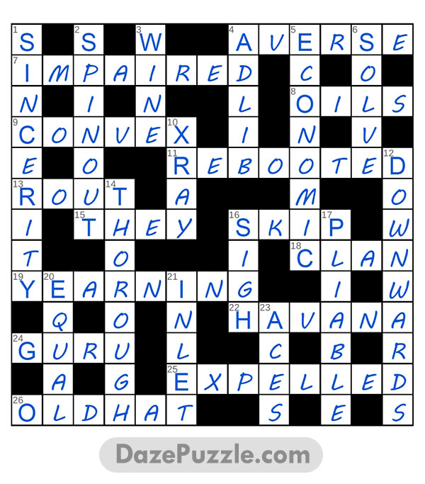 puzzle page crossword 25 may 2025 answer