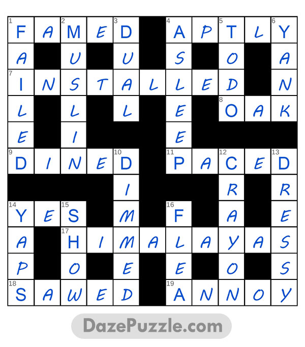 puzzle page crossword 17 may 2025 answer