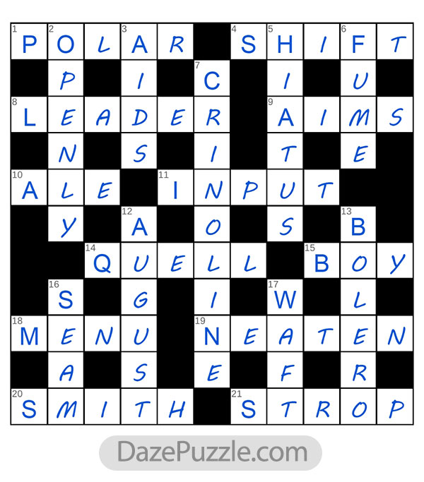 puzzle page crossword 20 may 2025 answer