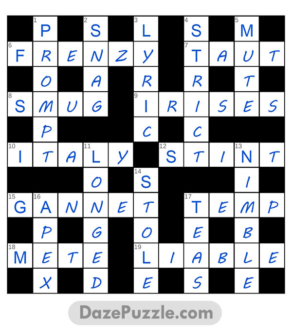 puzzle page crossword 9 may 2025 answer