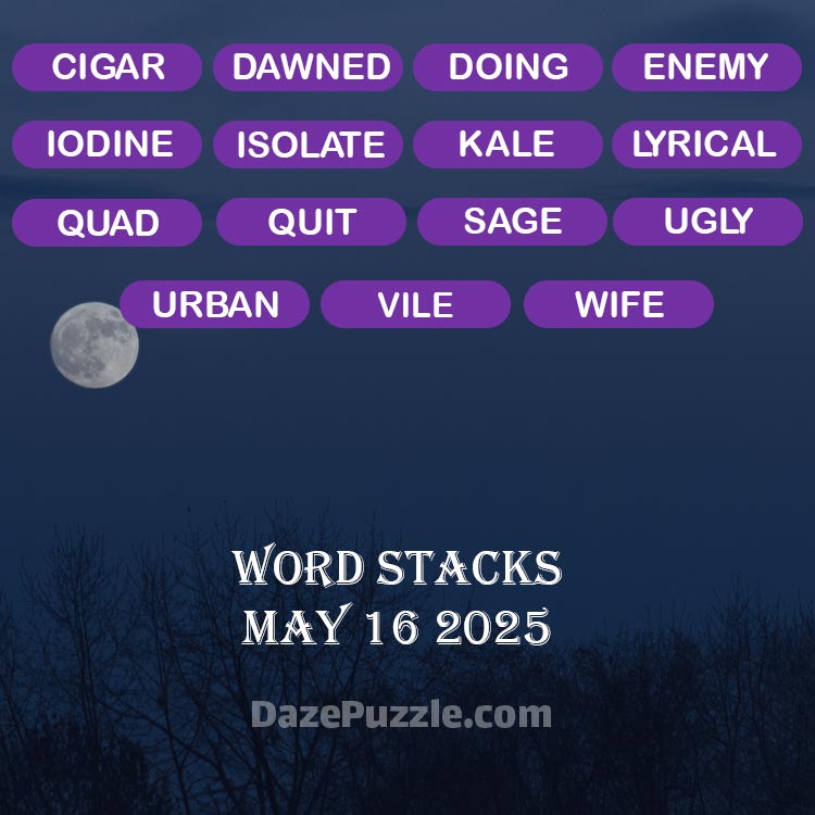 word stacks may 16 2025