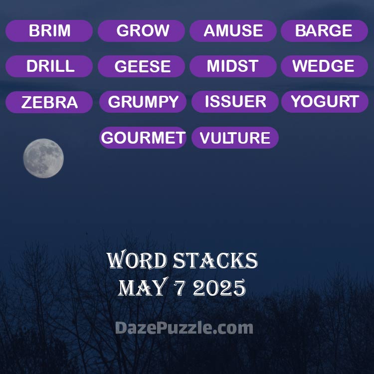 word stacks may 7 2025