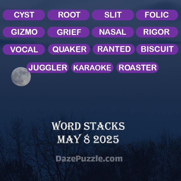 word stacks may 8 2025