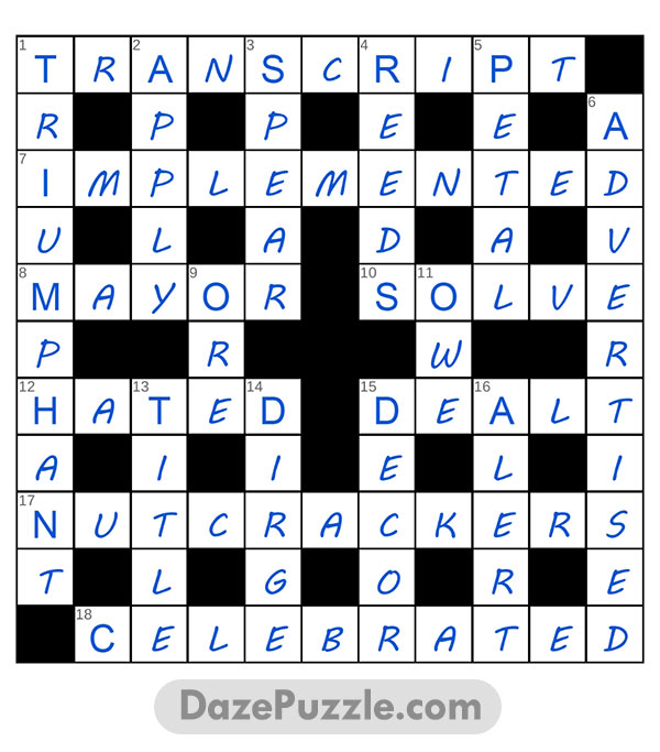 puzzle page crossword 6 june 2025 answer