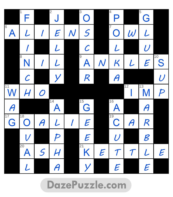 puzzle page crossword 9 june 2025 answer