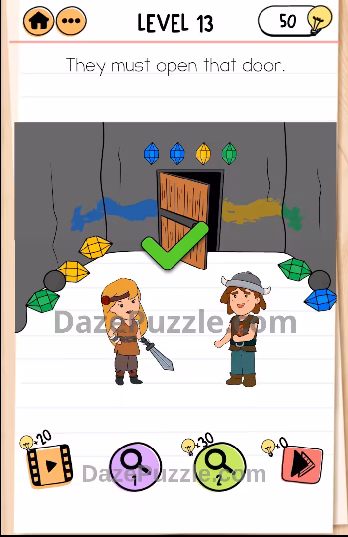 Brain Test 2 Quest for brainiac level 13 answer 1