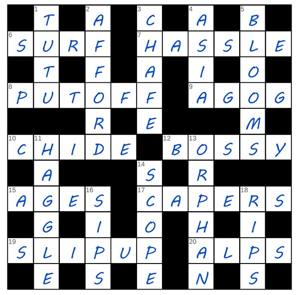 puzzle page crossword 12 august 2025 answer