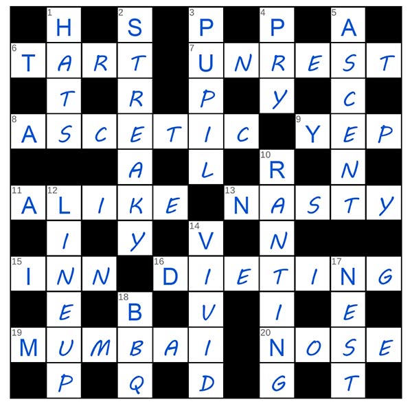puzzle page crossword 25 august 2025