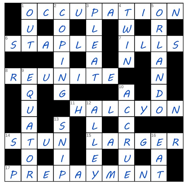 puzzle page crossword 9 august 2025