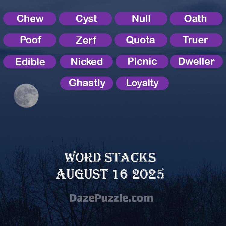 word stacks august 16 2025