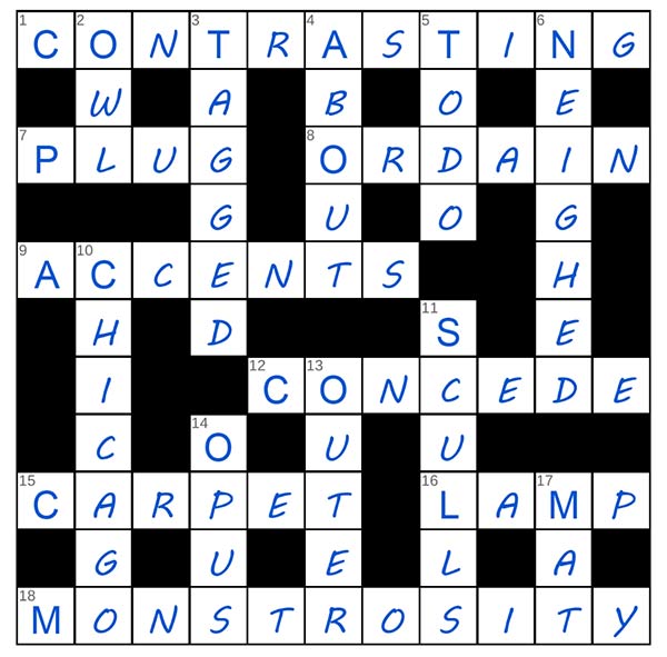 puzzle page crossword 18 september 2025 answer