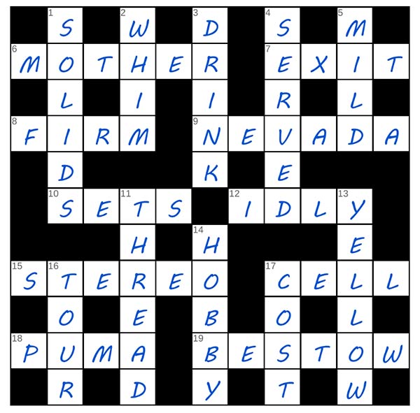 puzzle page crossword 4 september 2025 answer