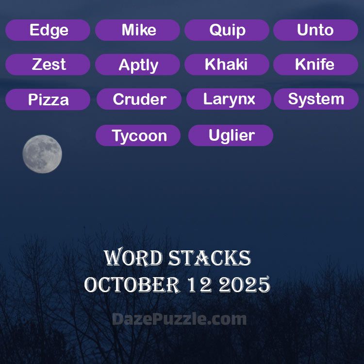 word stacks october 12 2025