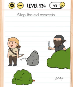 Brain Text Level 534 Stop the evil assassin.