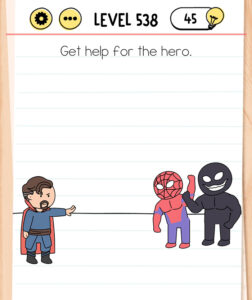Brain Text Level 538 Get help for the hero.