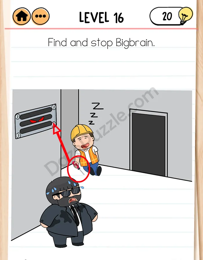 brain test 2 Agent Bubba level 16 answer