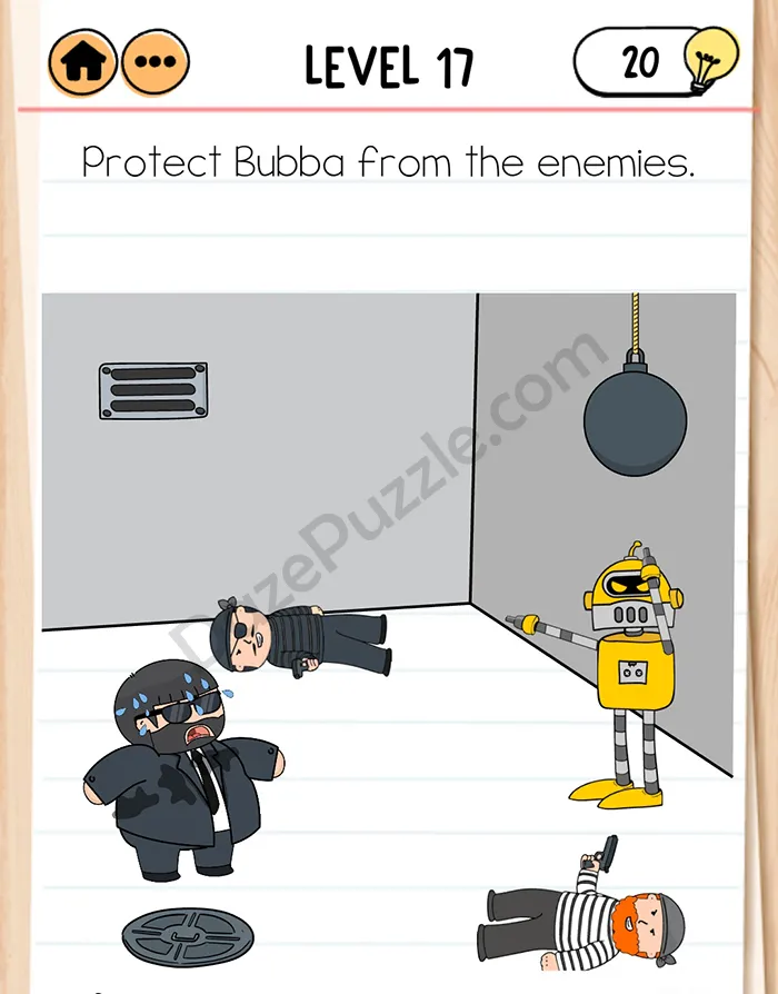 brain test 2 Agent Bubba level 17 answer