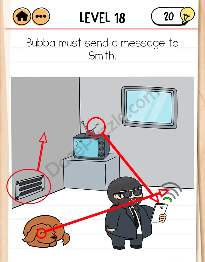 brain test 2 Agent Bubba level 18 answer