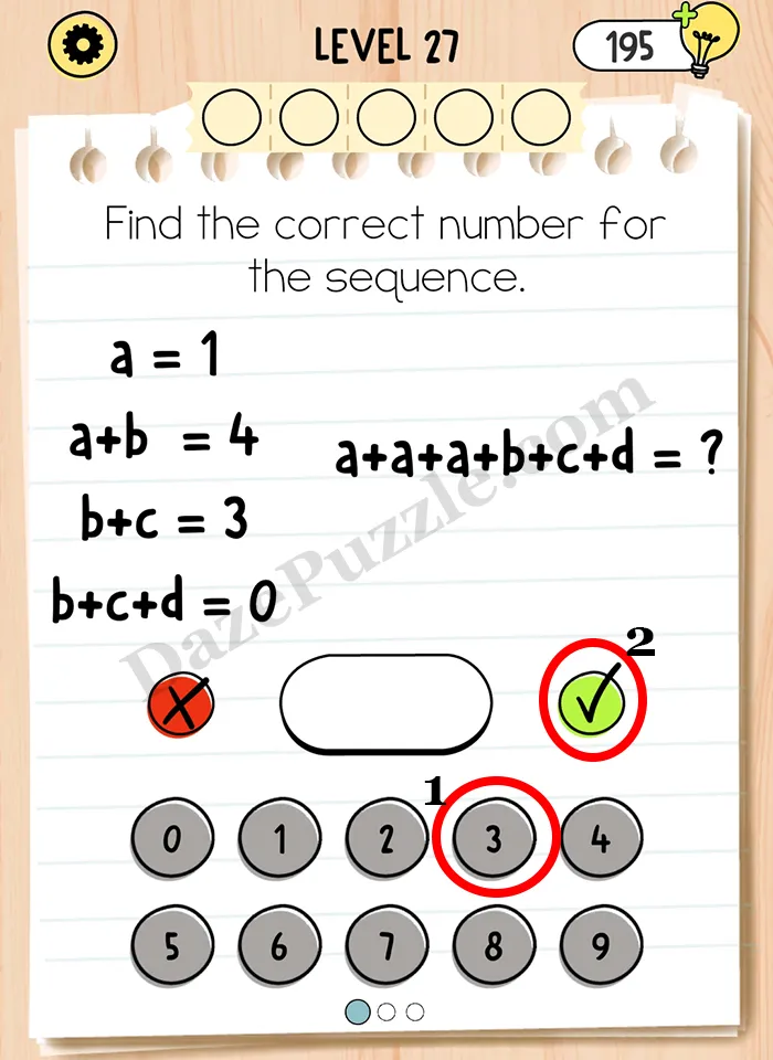 Brain Test 5 Level 27 Part 1 A Answer