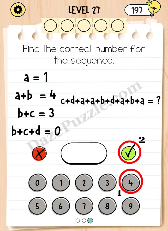 Brain Test 5 Level 27 Part 3 A Answer