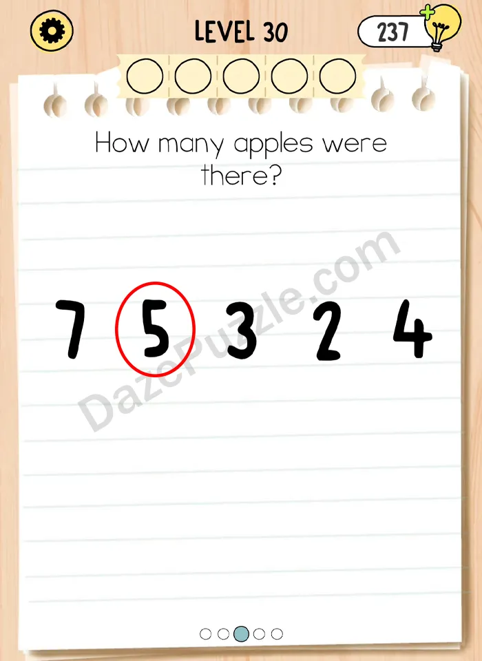 Brain Test 5 Level 30 Part 3 A Answer