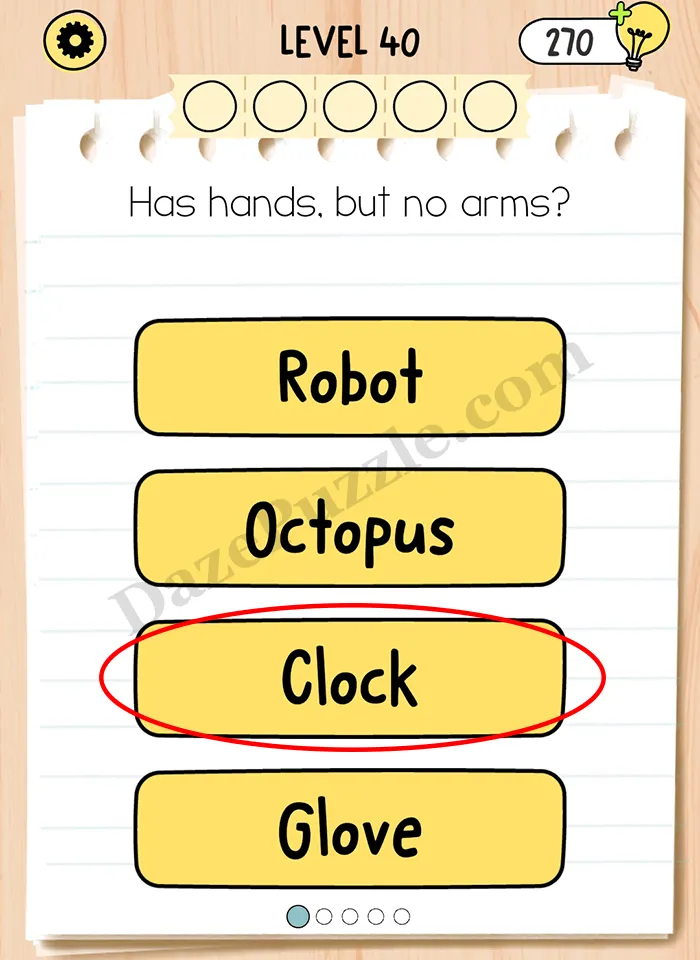 Brain Test 5 Level 40 Part 1 A Answer