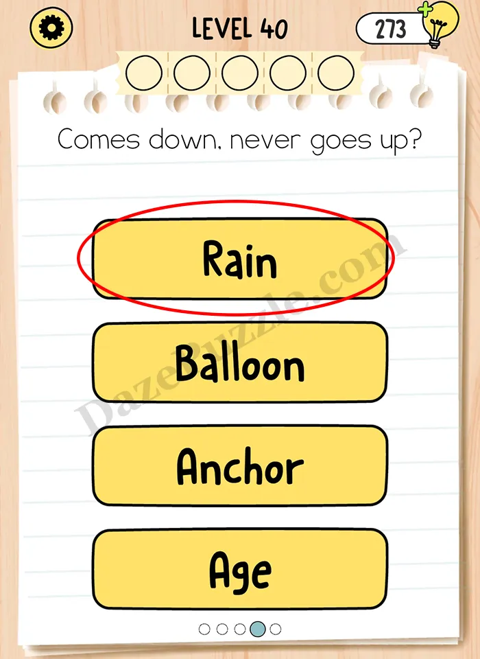 Brain Test 5 Level 40 Part 4 A Answer